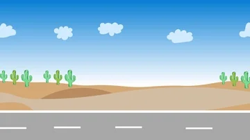 Moving south landscape for driving. Version 10 with cuctus and agavas Stock Footage 86042248