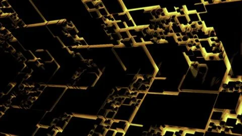 Moving space with cyber square pattern. Design. Neon pattern with squares in Illustrazione stock