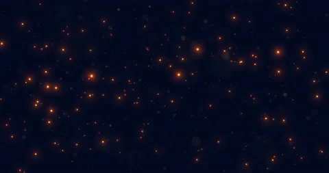 Moving in space luminous and sparkling orange particles Stock Footage 219412395