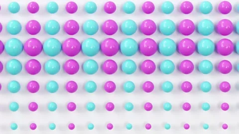 Moving spheres on white background, trendy minimal 3d looping animation Stock Footage 157455402