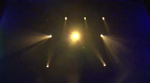 Moving spot lights on stage Stock Footage 35569430