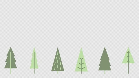 Moving spruce trees. Looping 2d animation video. Stock Footage 250965745