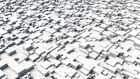 Moving square elements.Abstract 3d render of segment. Technologic backdrop with Stock Footage 124188318