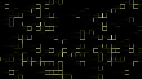 Moving squares create patterns on a dark background with Stock Footage 339072742