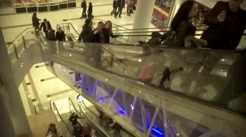 Moving Stairs In The Mall  (timelapse) Video stock 949153