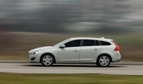 Moving station wagon Fotos Stock