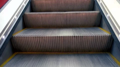Moving steps of lifting escalator Stock Footage 93961968