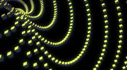 Moving stream of lines from squares. Design. Curved lines of squares move in Illustrazione stock