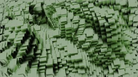Moving stream of squares in matrix. Design. 3D cubes move quickly in flow of 스톡 일러스트