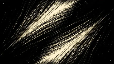 Moving streams of energy lines on black background. Motion. Parallel flows of Stock Footage 176490535
