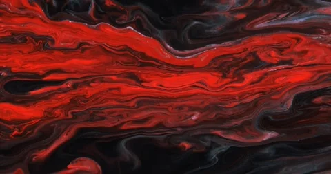 Moving streams of red paint with blue streaks on a dark abstract background Stock-Footage 257463401