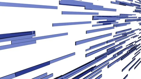 Moving stripes of blue glass in a loop (3d rendering) Stock Footage 84780232