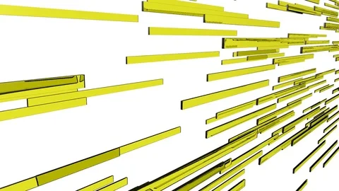 Moving stripes of yellow glass in a loop (3d rendering) Stock Footage 84781858