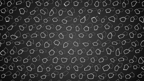 Moving stroked outlined pentagon polygon ring forms with geometric glows and Stock Footage 328403225