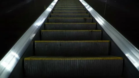 Moving up the subway escalator. Stock Footage 166446055
