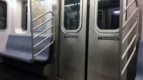 Moving subway train Stock Footage 81838658
