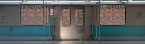 Moving Subway Train Interior 스톡 동영상 264160534