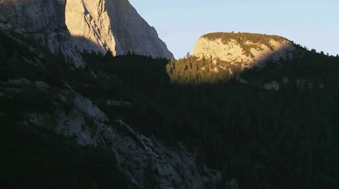 Moving Sun Over Mountain Range Stock Footage 36052660