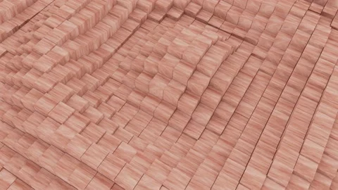 Moving surface made of wooden cubes looping background Stock-Footage 149742404
