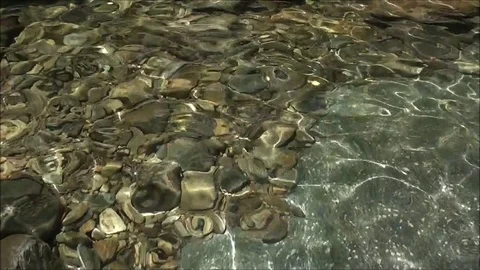 Moving surface of transparent water Stock Footage 93116238