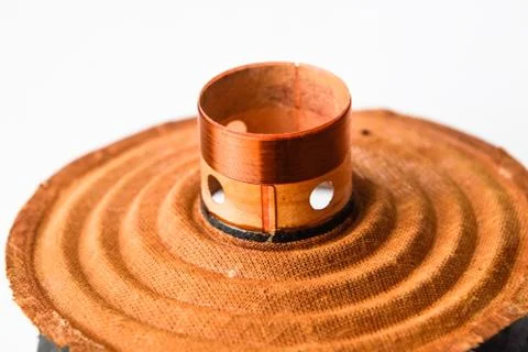 Moving system of the mid-range speaker 20gds-3 of Soviet production. Diffuser Stock Photos