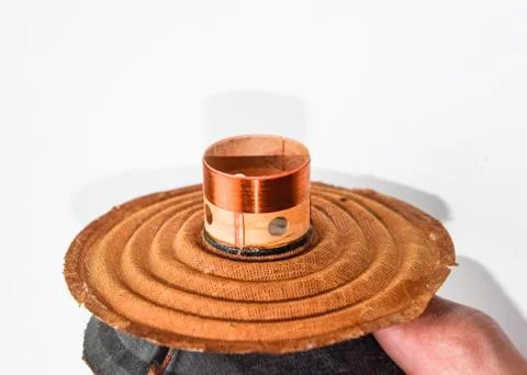 Moving system of the mid-range speaker 20gds-3 of Soviet production. Diffuser Stock Photos