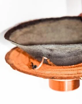 Moving system of the mid-range speaker 20gds-3 of Soviet production. Diffuser Stock Photos