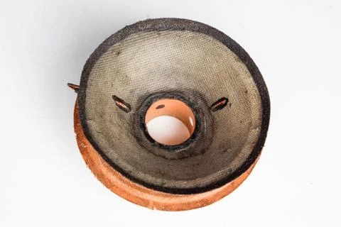 Moving system of the mid-range speaker 20gds-3 of Soviet production. Diffuser Stock Photos