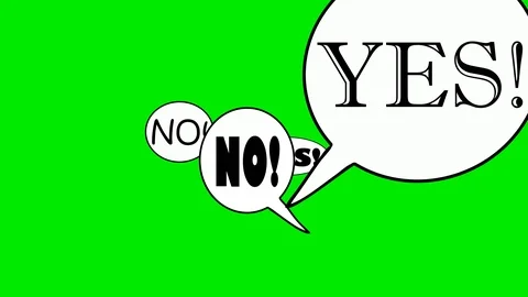 Moving talking balloons  with the words of yes/no . Video stock 107257561