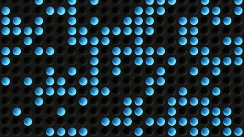 Moving technology background with blue spheres on black bacgkround Stock Footage 204703643