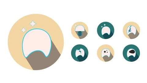 Moving teeth icons on a white background. Stock Footage 113116066