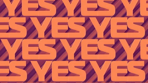 Moving texture words YES motion graphic background. 3d rendering loop animation Stock Footage 157095714