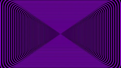 Moving Through 3D Pink Neon Tunnel Toward Bright Light with Rising Motion 4K Stock Footage 346181736