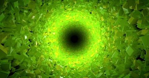 Moving through an abstract tunnel made from colorful boxes, looping animation Stock Footage 106767822