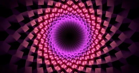 Moving through an abstract tunnel made from reflective boxes Stock Footage 117576273