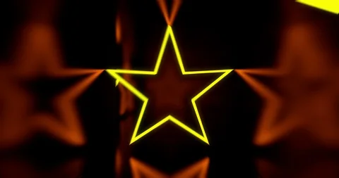 Moving through an abstract tunnel made from neon stars, looping animation Stock Footage 121114157