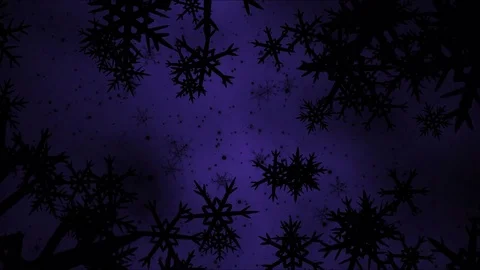Moving through Black Rotating Snowflake Shapes - Loop Purple Stock Footage 75612961
