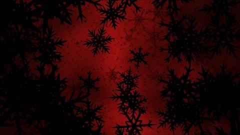 Moving through Black Rotating Snowflake Shapes - Loop Red Stock Footage 75613329