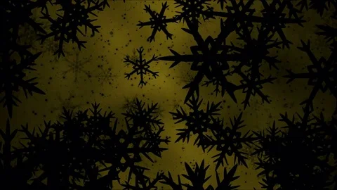 Moving through Black Rotating Snowflake Shapes - Loop Yellow Stock Footage 75613440