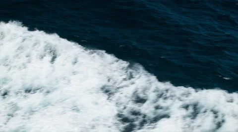 Moving Through Dark Blue Ocean Water with White Waves Stock-Footage 55213011