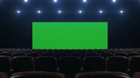 Moving Through the Dark Modern Cinema Hall Over the Chairs Stock-Footage 111832278