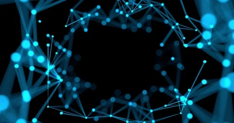 Moving through dots connected by lines, 3D looping animation Stock Footage 107391032