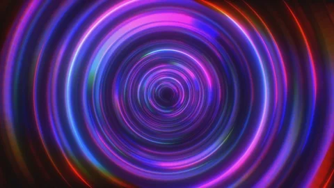 Moving through hyperspace with bright circles in red and violet color. 動画素材 124318987