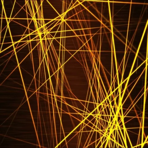 Moving through Light/Laser Beams Animation Animation - Loop Fiery Yellow Stock Footage 69581125