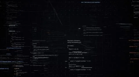 Moving through parts of the source code of a computer program in virtual space Stock Illustration