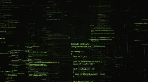 Moving through parts of the source code of a computer program in virtual space Stock Illustration