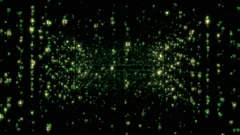 Moving through the searching stream of unrecognizable people portraits connected Stock Footage 133911425