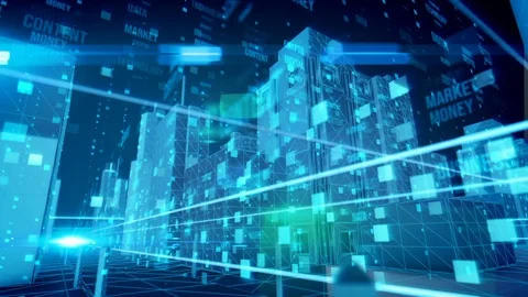 Moving through the streets of a digital city Vidéo 124893880
