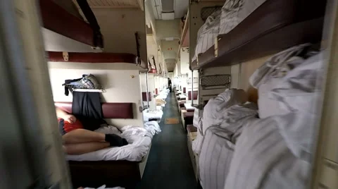 Moving through train carriage in Omsk, Russia Stock Footage 61132414