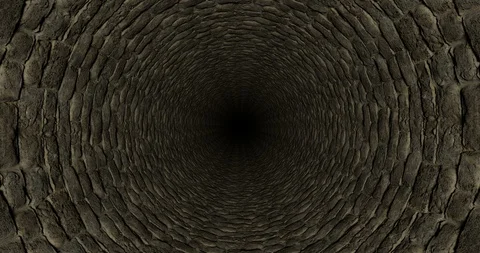 Moving through a tunnel into the dark, 3D looping animation Stock Footage 107393470